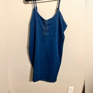 Plus size stretchy mini Jean dress 3X